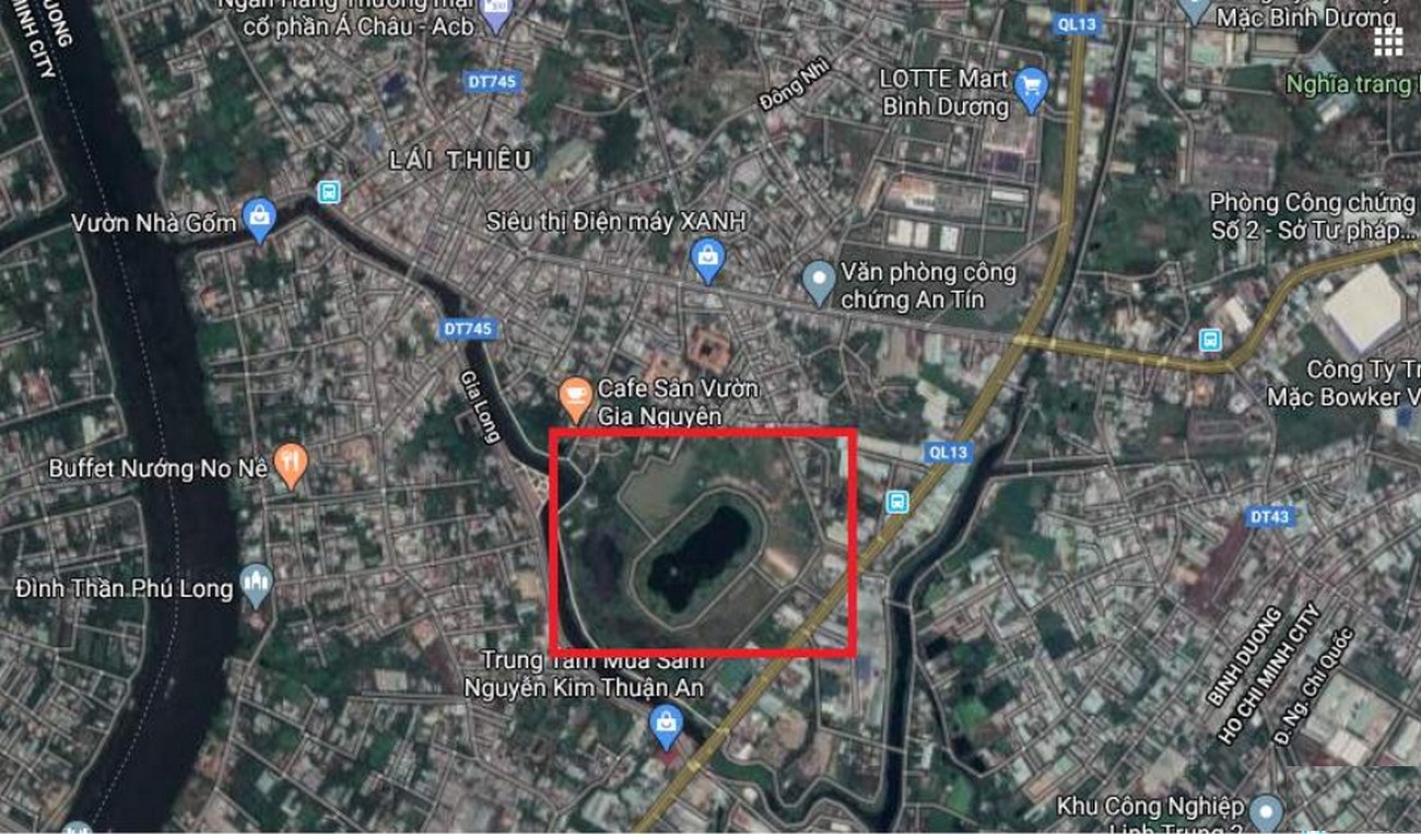 Vị trí địa chỉ dự án căn hộ chung cư Hồ Gươm Xanh Thuận An City Thuận An Đường 136 ĐL Bình Dương chủ đầu tư TBS Land