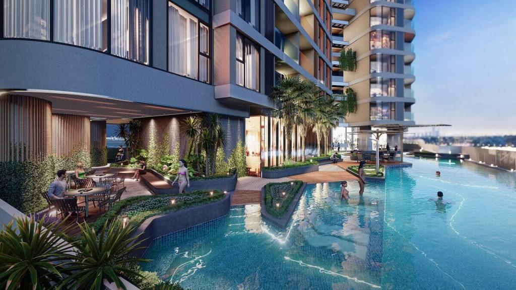 hồ bơi dự án opal luxury